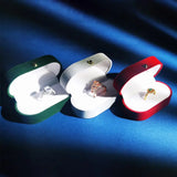 Flannel Jewelry Ring Box Double Slot Couple Rings Earrings Box