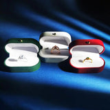 Flannel Jewelry Ring Box Double Slot Couple Rings Earrings Box