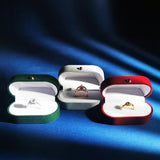 Flannel Jewelry Ring Box Double Slot Couple Rings Earrings Box