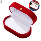 Flannel Jewelry Ring Box Double Slot Couple Rings Earrings Box