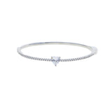 CZ Bangle Bracelet Heart Tear Design