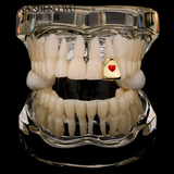 Heart Teeth Grillz For Women Men Tooth Cap Brace Crystal Piercing
