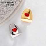 Heart Teeth Grillz For Women Men Tooth Cap Brace Crystal Piercing