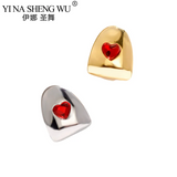 Heart Teeth Grillz For Women Men Tooth Cap Brace Crystal Piercing