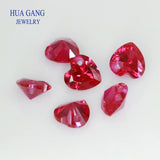 5# Red Stone Heart Shape Princess Cut Corundum Gems for Jewelry
