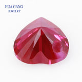 5# Red Stone Heart Shape Princess Cut Corundum Gems for Jewelry