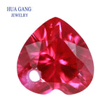 5# Red Stone Heart Shape Princess Cut Corundum Gems for Jewelry