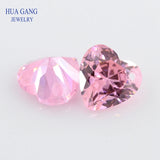High Quality Heart Shape Pink CZ Stone 4-12mm