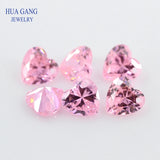 High Quality Heart Shape Pink CZ Stone 4-12mm