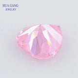 High Quality Heart Shape Pink CZ Stone 4-12mm