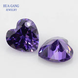 Heart Shape Purple CZ Stone for Jewelry Making 4x4~12x12mm High CZ