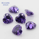 Heart Shape Purple CZ Stone for Jewelry Making 4x4~12x12mm High CZ