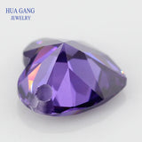 Heart Shape Purple CZ Stone for Jewelry Making 4x4~12x12mm High CZ