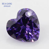 Heart Shape Purple CZ Stone for Jewelry Making 4x4~12x12mm High CZ