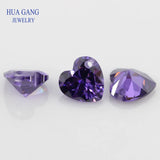 Heart Shape Purple CZ Stone for Jewelry Making 4x4~12x12mm High CZ