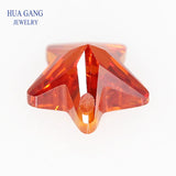 AAAAA Star Shape Orange CZ Stone For Jewelry Making 4-10mm