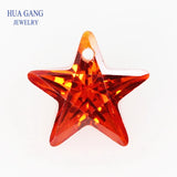 AAAAA Star Shape Orange CZ Stone For Jewelry Making 4-10mm
