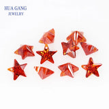 AAAAA Star Shape Orange CZ Stone For Jewelry Making 4-10mm
