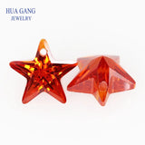 AAAAA Star Shape Orange CZ Stone For Jewelry Making 4-10mm