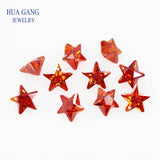 AAAAA Star Shape Orange CZ Stone For Jewelry Making 4-10mm
