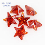 AAAAA Star Shape Orange CZ Stone For Jewelry Making 4-10mm