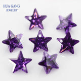 AAAAA Purple CZ Stone Star Shape 4-10mm High CZ