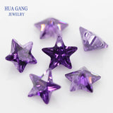 AAAAA Purple CZ Stone Star Shape 4-10mm High CZ