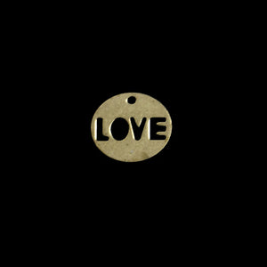 Hollow LOVE Brass Disc Earrings Necklace Pendant 0.8*14mm