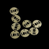 Hollow LOVE Brass Disc Earrings Necklace Pendant 0.8*14mm