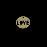 Hollow LOVE Brass Disc Earrings Necklace Pendant 0.8*14mm