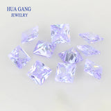 4x4~12x12 High Lavender CZ Stones Square Shape