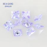 4x4~12x12 High Lavender CZ Stones Square Shape