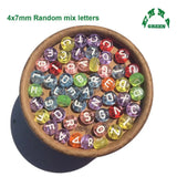 Transparent 4*7mm Letter Beads 200pcs Acrylic Round Bead Jewelry Making