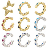 Single One Ear Clip on Earrings Cuff Star Rivet CZ Silver Jewelry