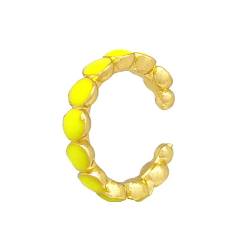 Neon Green Yellow One Ear Cuff U Clip Earrings