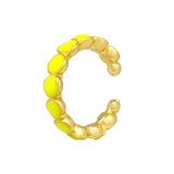 Neon Green Yellow One Ear Cuff U Clip Earrings