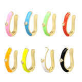 Neon Green Yellow One Ear Cuff U Clip Earrings