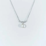 Single Pearl Necklace For Women Silver 925 Jewelry Zircon Party Neck Accessory