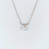 Single Pearl Necklace For Women Silver 925 Jewelry Zircon Party Neck Accessory