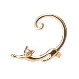 Punk Style Silver Plated Cat Post Earring Cartoon Ear Cuff