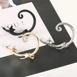Punk Style Silver Plated Cat Post Earring Cartoon Ear Cuff