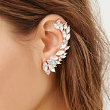 Punk Rhinestone Stud Earrings Silver Ear Line Earring