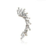 Punk Rhinestone Stud Earrings Silver Ear Line Earring