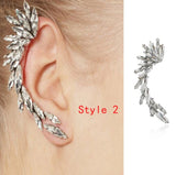 Punk Rhinestone Stud Earrings Silver Ear Line Earring