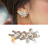 Punk Rhinestone Stud Earrings Silver Ear Line Earring