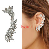 Punk Rhinestone Stud Earrings Silver Ear Line Earring