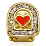 Red Heart Teeth Grillz Unisex Hip Hop Dental Grills Party Jewelry
