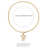 Big Zircon Baguette Pendant Hip Hop Necklace