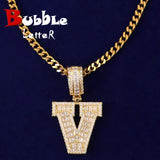 Big Zircon Baguette Pendant Hip Hop Necklace
