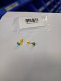 925 Silver Stud Earrings Zirconia Filled Turquoise Stone Mini Earrings